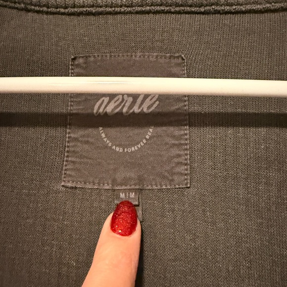 Aerie Charcoal V-Neck Sweater - Picture 2 of 4